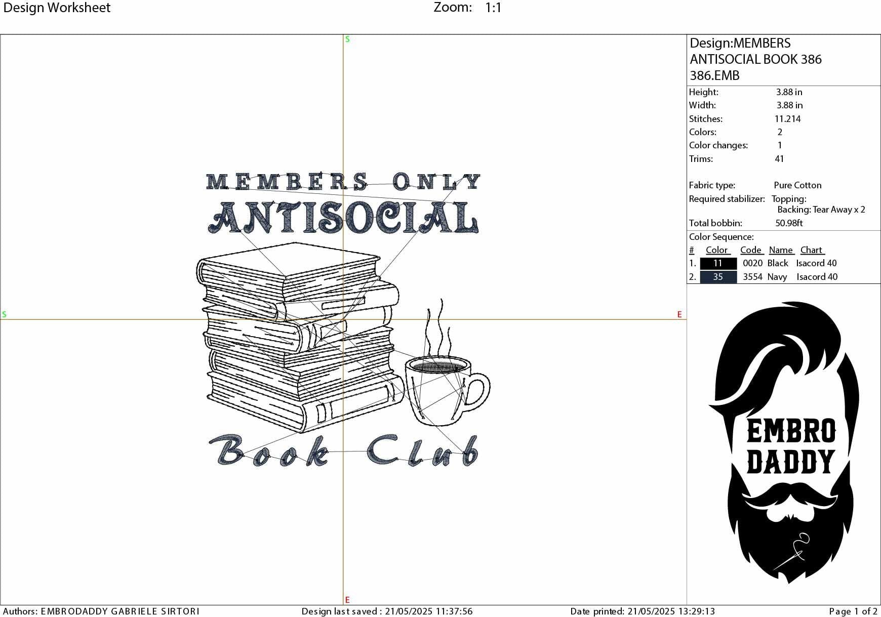 Machine Embroidery files, Anti Social Book Club, Introverted Reader, Bookish, Vintage Romance, Book Lover DST, PES, xxx, hus & more
