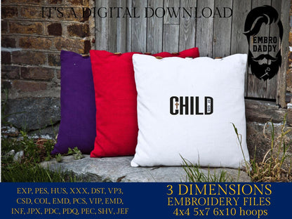 Machine Embroidery files, Child of God, Christian Faith Quote, Christian Design, Christianity, PES, DST, xxx, hus & more