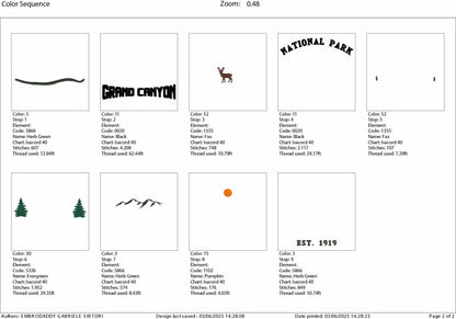 Machine embroidery files, Grand Canyon National Park, Grand Canyon Gifts, Gifts PES, DST, hus & more