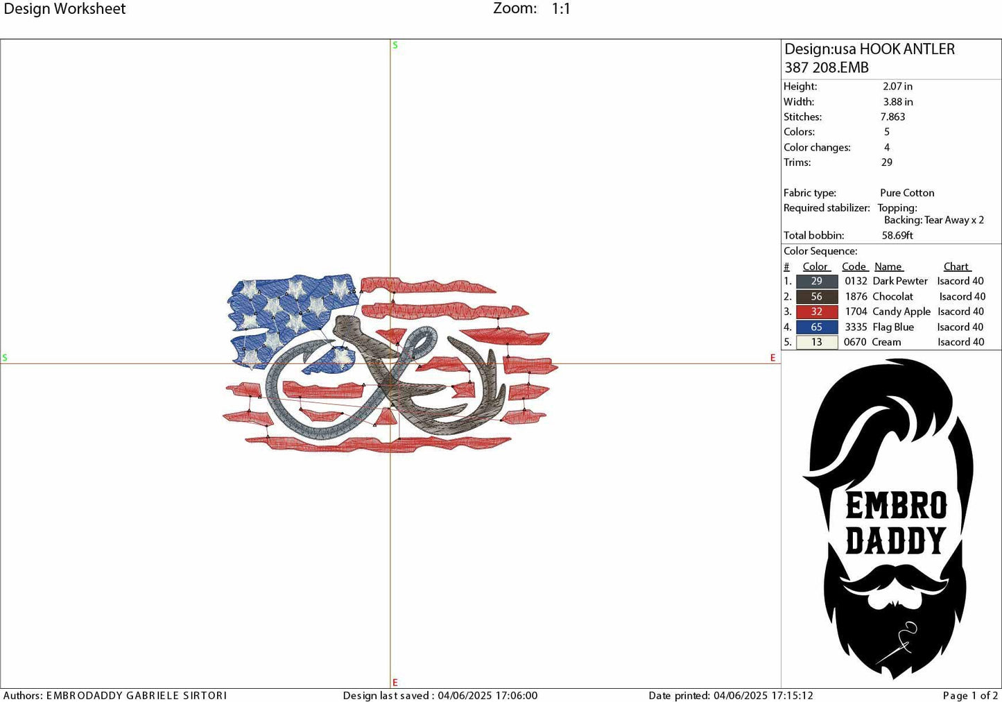 Machine Embroidery files, Fishing and Hunting American Flag, hook and antler, US flag, PES, DST, xxx, hus & more