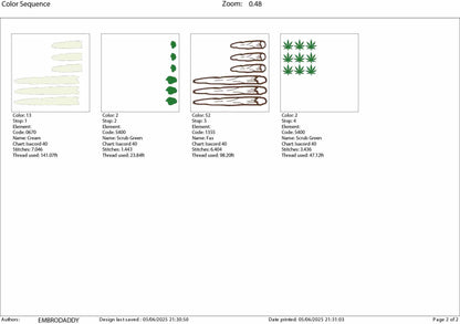 Machine Embroidery files, Marijuana Leaf, Joint, Blunt, USA, US Flag, Bud, Pot, Smoke, Weed, Cannabis, Hemp, PES, dst, xxx, hus & more
