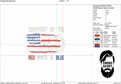 Machine Embroidery files, USA flag, Courtesy Of The Red White And Blue, Independence, 4th Of July, Air Force Flyover, PES, xxx, hus & more