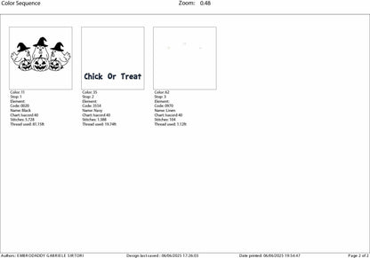 Machine Embroidery files, Chick or Treat, Halloween Chicken Witch, Ghost Chickens, Farm Animal, Pumpkin, Spooky, PES, DST, xxx, hus & more