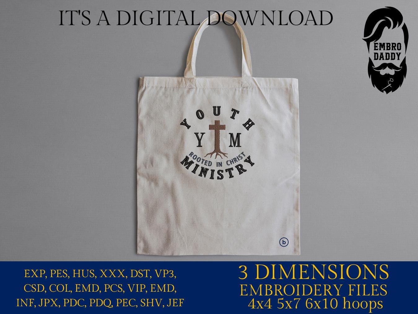 Machine Embroidery files, Youth Ministry, Rooted In Christ, Youth Group, PES, xxx, hus & more,