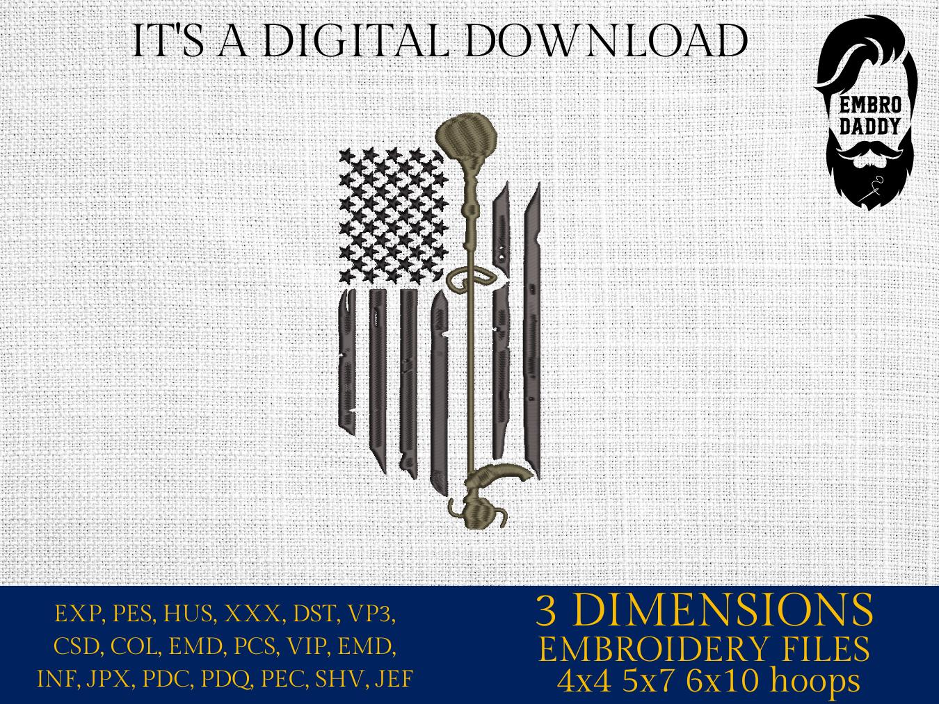 Machine Embroidery files, USA flag, Landscaping, Landscape Weed, Wacker, Trimmer Edger, US Landscaper, Green Grass, PES, xxx, hus, & more