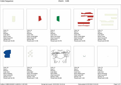 Machine Embroidery files, USA Mexico shirt, PES, xxx, hus, dst & more