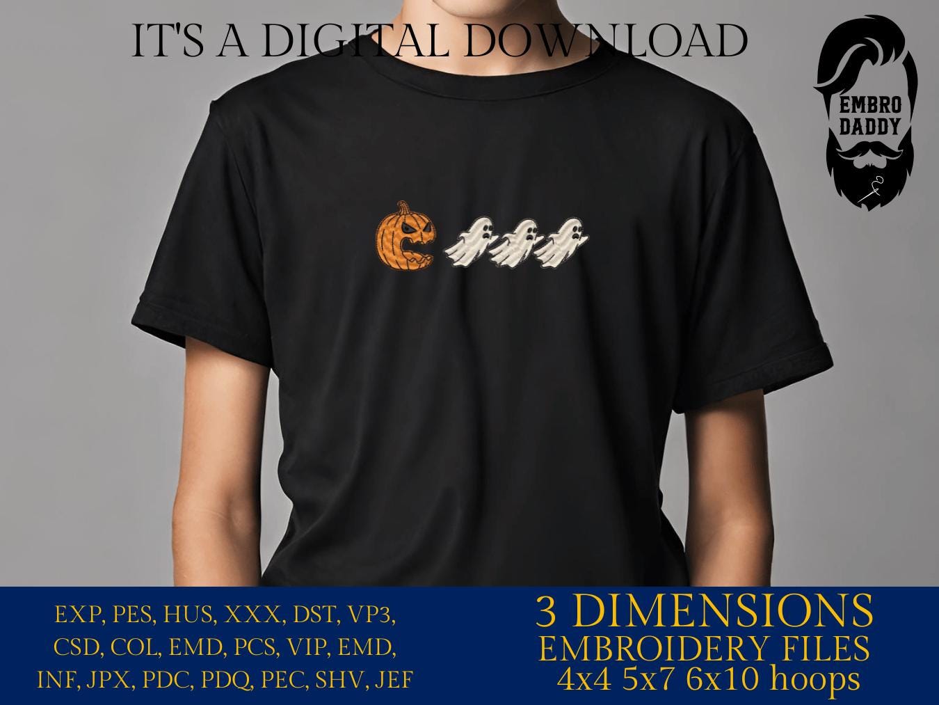 Machine Embroidery files, Trendy Halloween, Halloween Costume, Spooky Season, Pumpkin, Funny Halloween, Ghost Cute PES, DST, xxx, hus & more