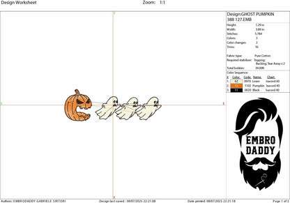 Machine Embroidery files, Trendy Halloween, Halloween Costume, Spooky Season, Pumpkin, Funny Halloween, Ghost Cute PES, DST, xxx, hus & more