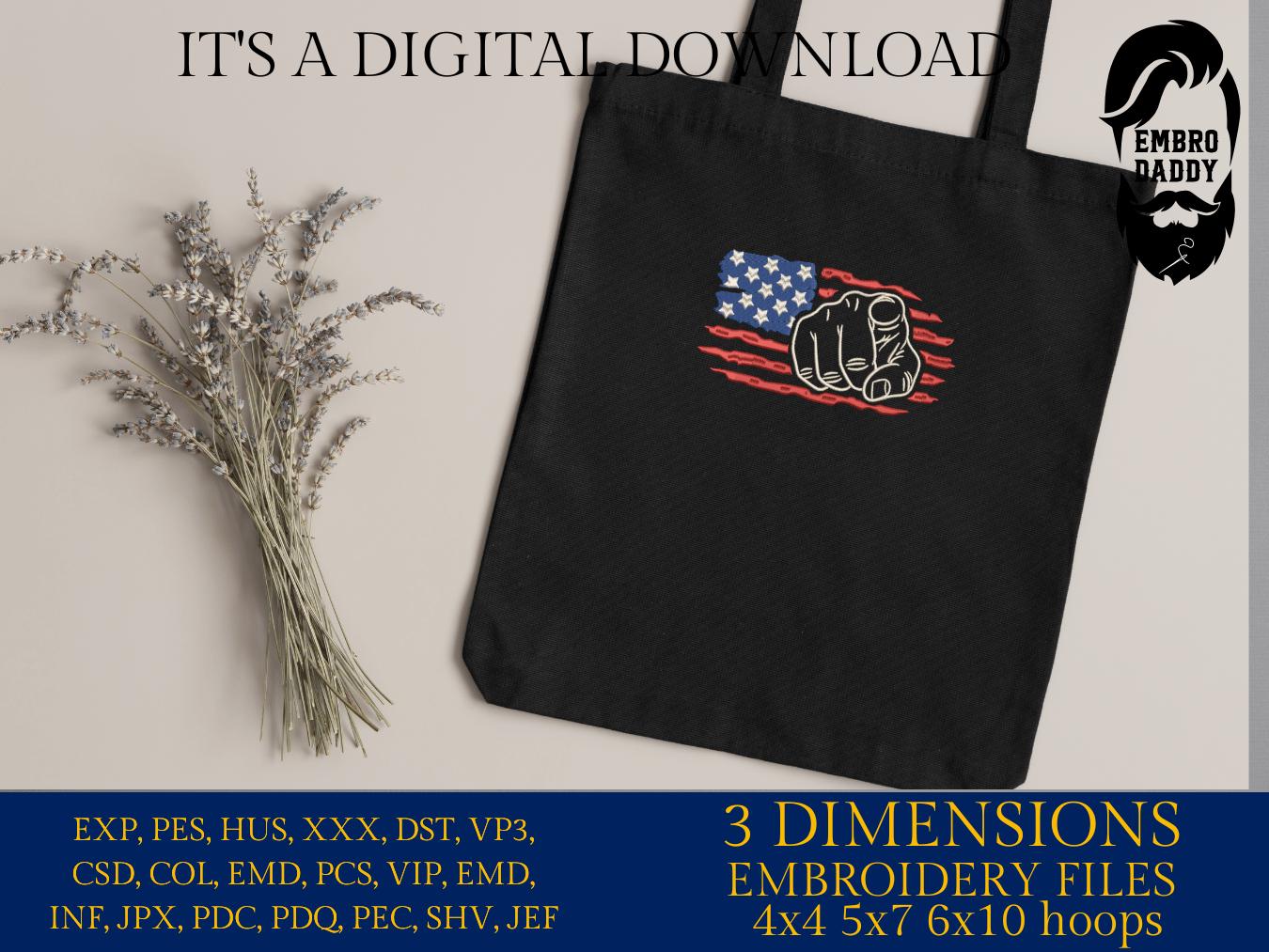 Machine Embroidery files, USA flag, America needs you, Uncle Sam, PES, DST, xxx, hus & more