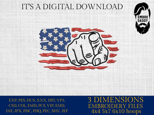 Machine Embroidery files, USA flag, America needs you, Uncle Sam, PES, DST, xxx, hus & more