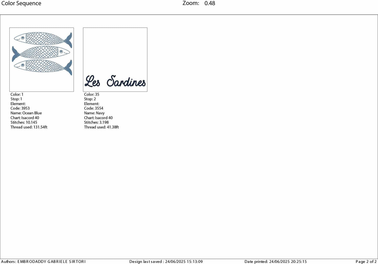 Machine Embroidery files, Les Sardines, Cute Fishes, PES, DST, hus & more