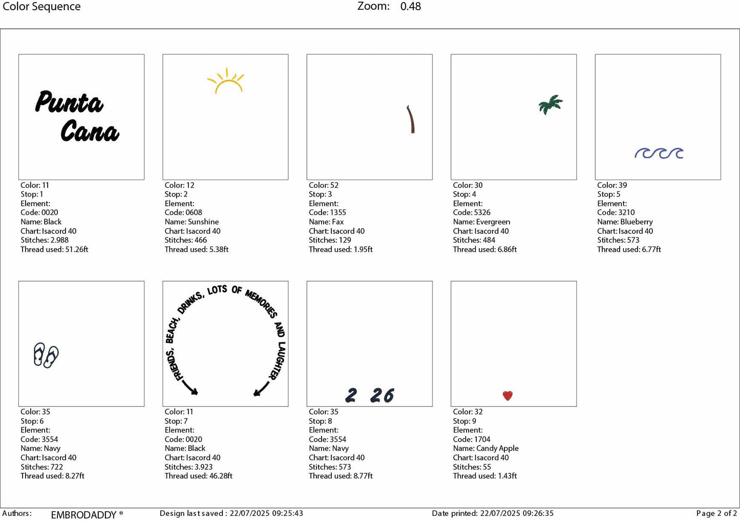 Machine Embroidery files, Punta Cana 2026, family vacation, beach, family trip, PES, xxx, hus & more