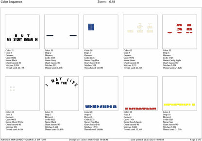 Machine Embroidery files, Venezuela, Venezuelan, I Live USA But My Story Began, Flag, Country, PES, xxx, hus, dst & more