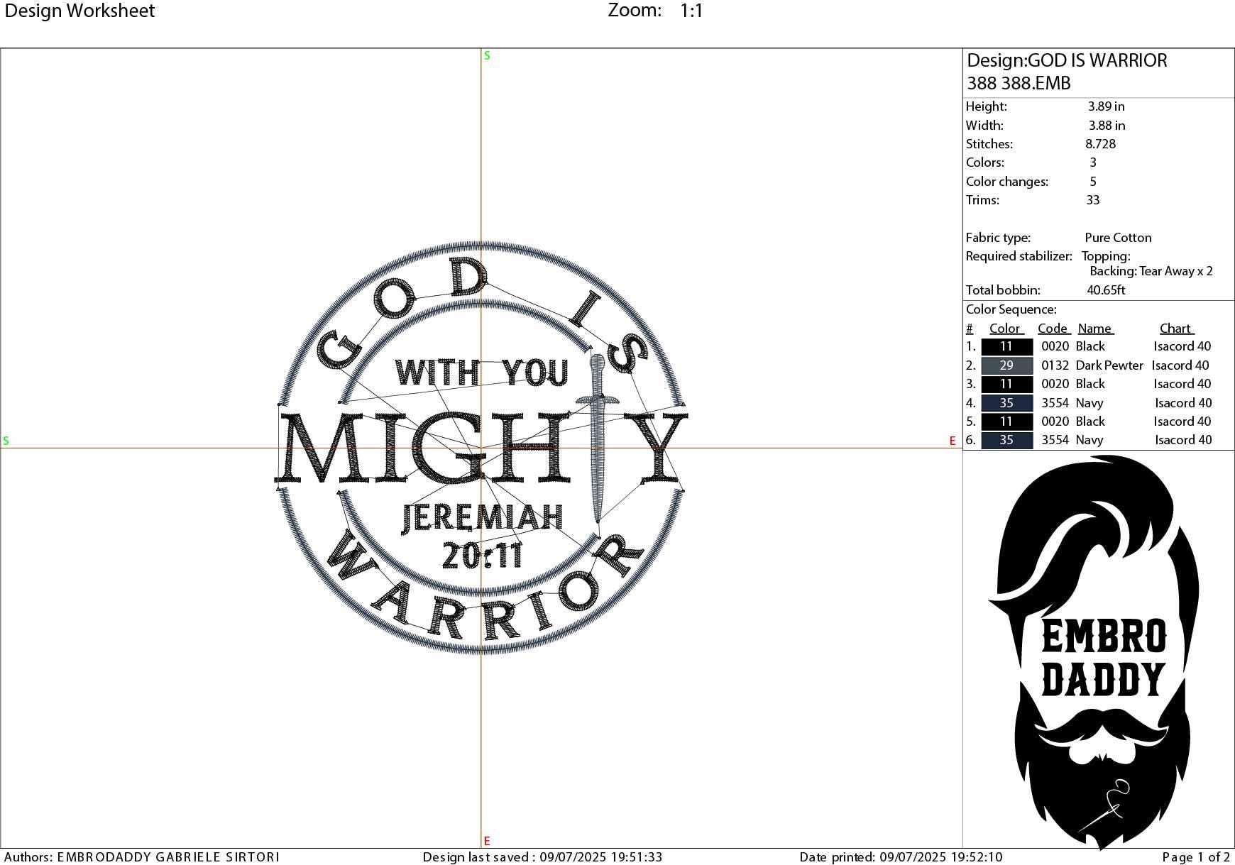 Machine Embroidery files, God Is With You Mighty Warrior Who Is With Us, Jeremiah 20:11, Christian, PES, DST, xxx, hus & more