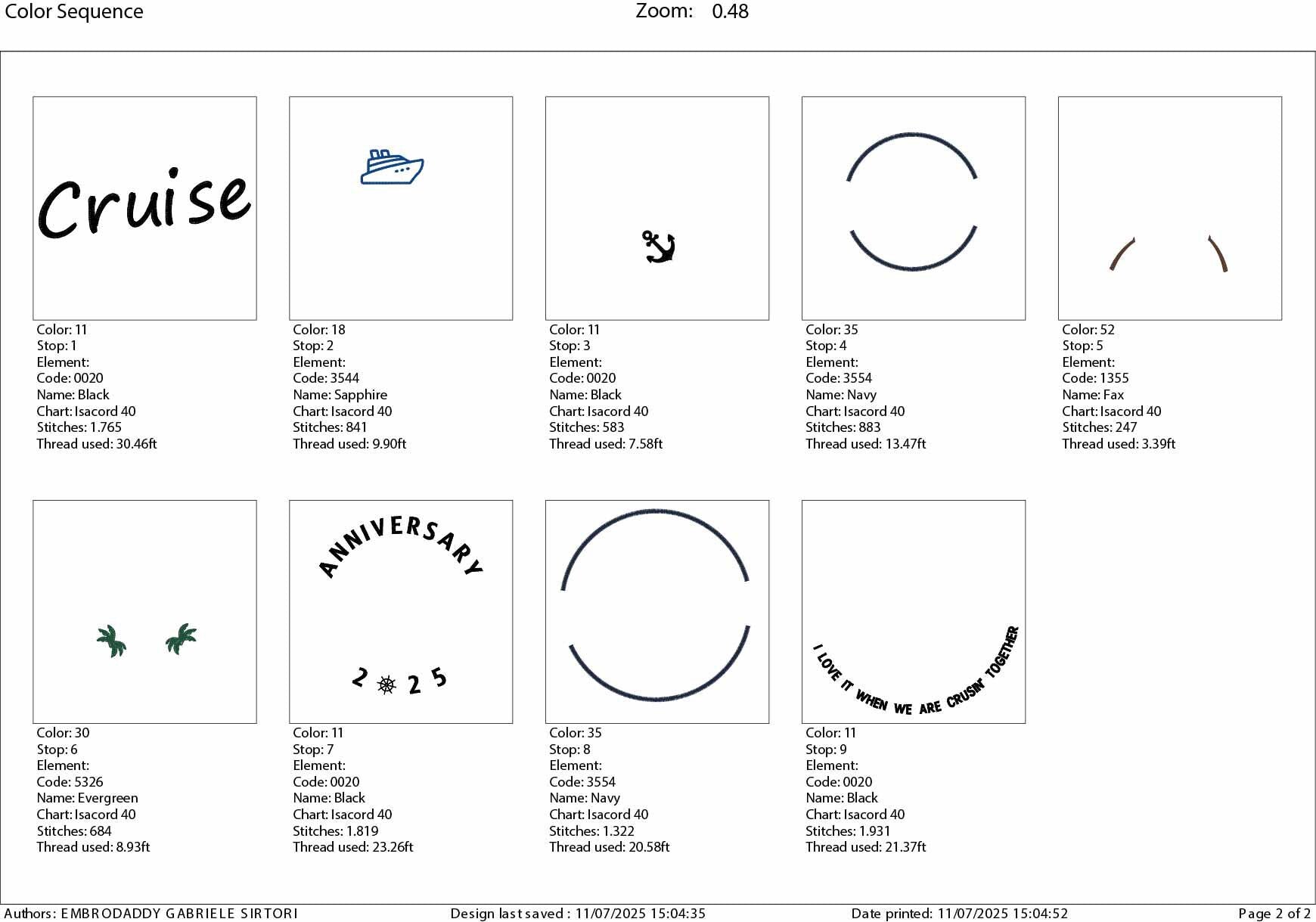 Machine Embroidery files, Anniversary Cruise 2025, cruisin' together, PES, xxx, hus & more, embroidery files