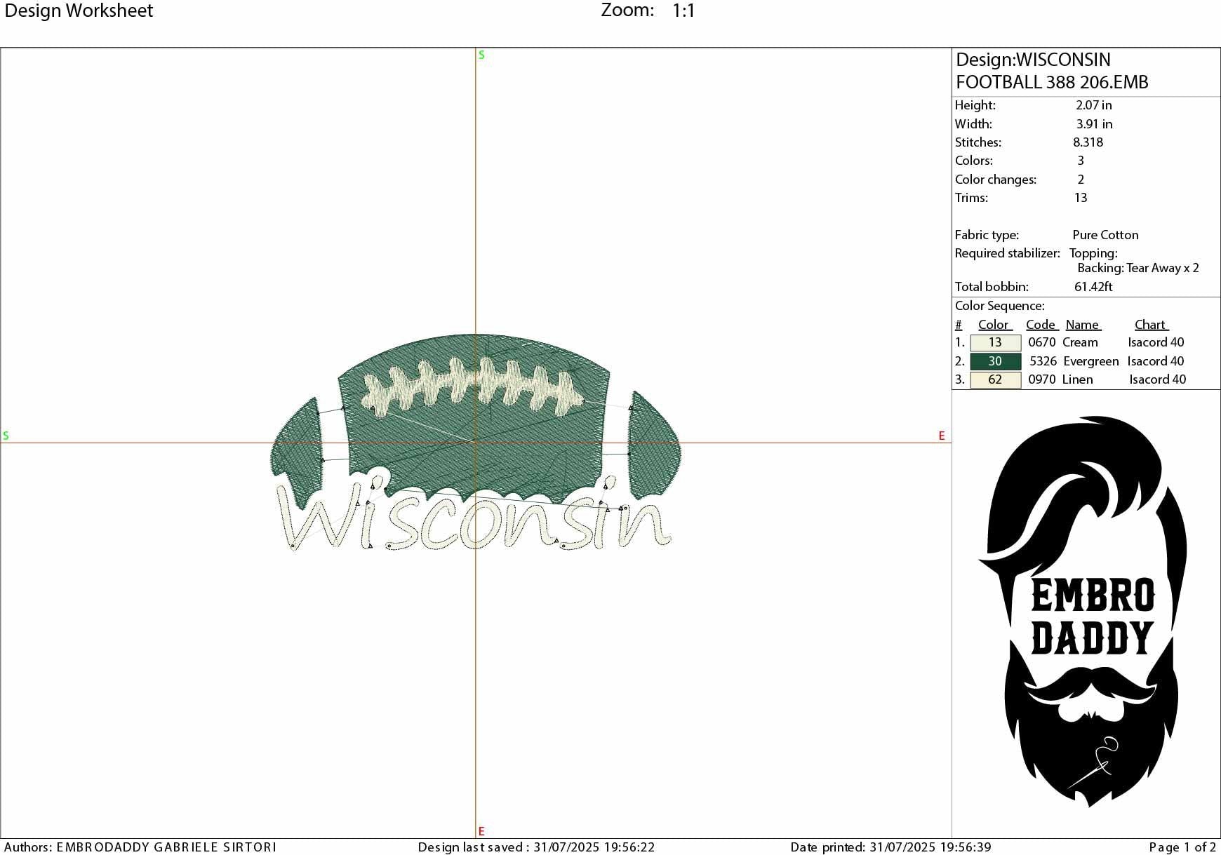Machine Embroidery files, Wisconsin, football gift idea PES, xxx, hus & more, fan embroidery files