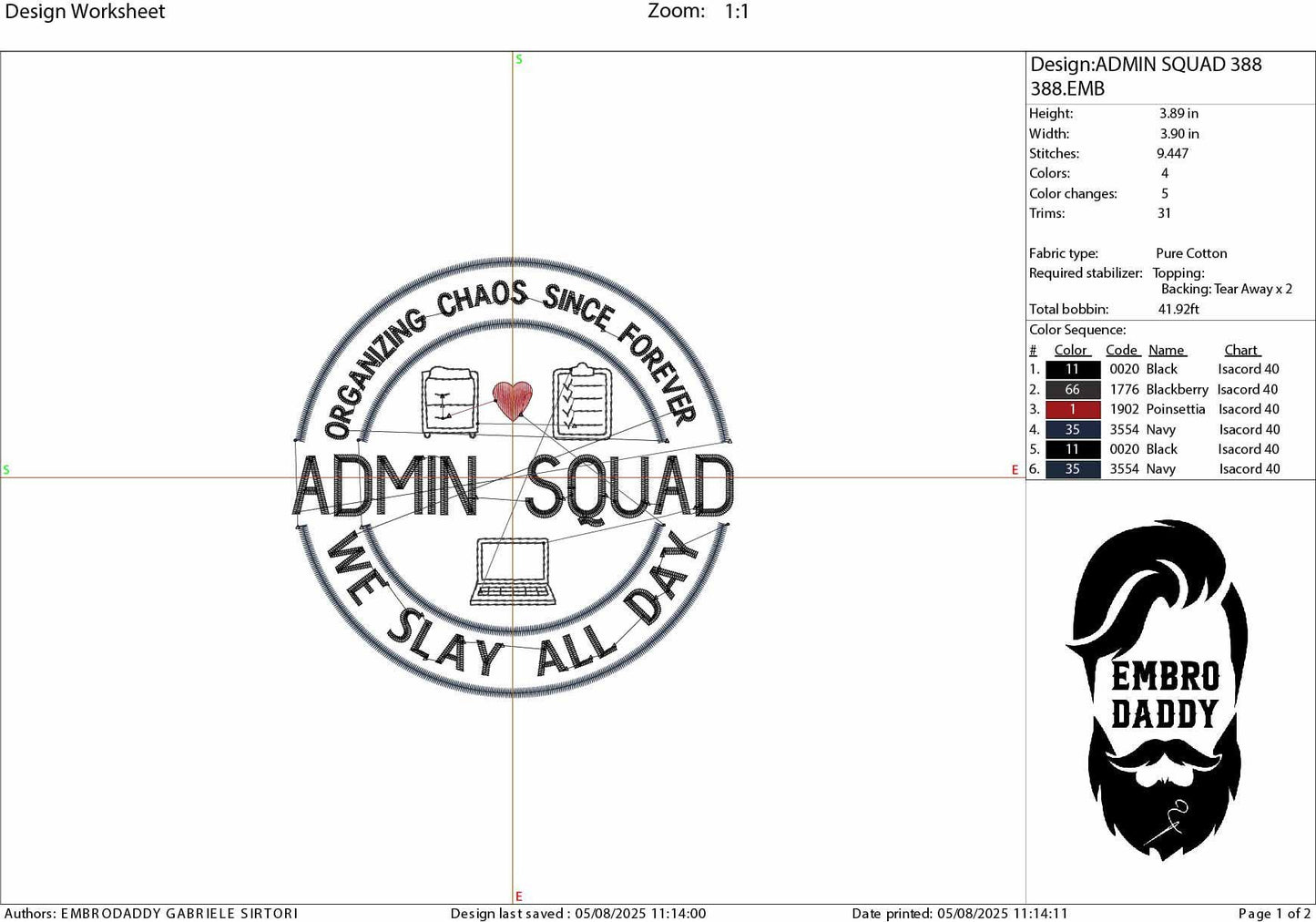 Machine Embroidery files, Admin Squad, Office Squad, Teacher, Secretary, Coworker, Admin Squad, School Secretary PES, DST, xxx, hus and more