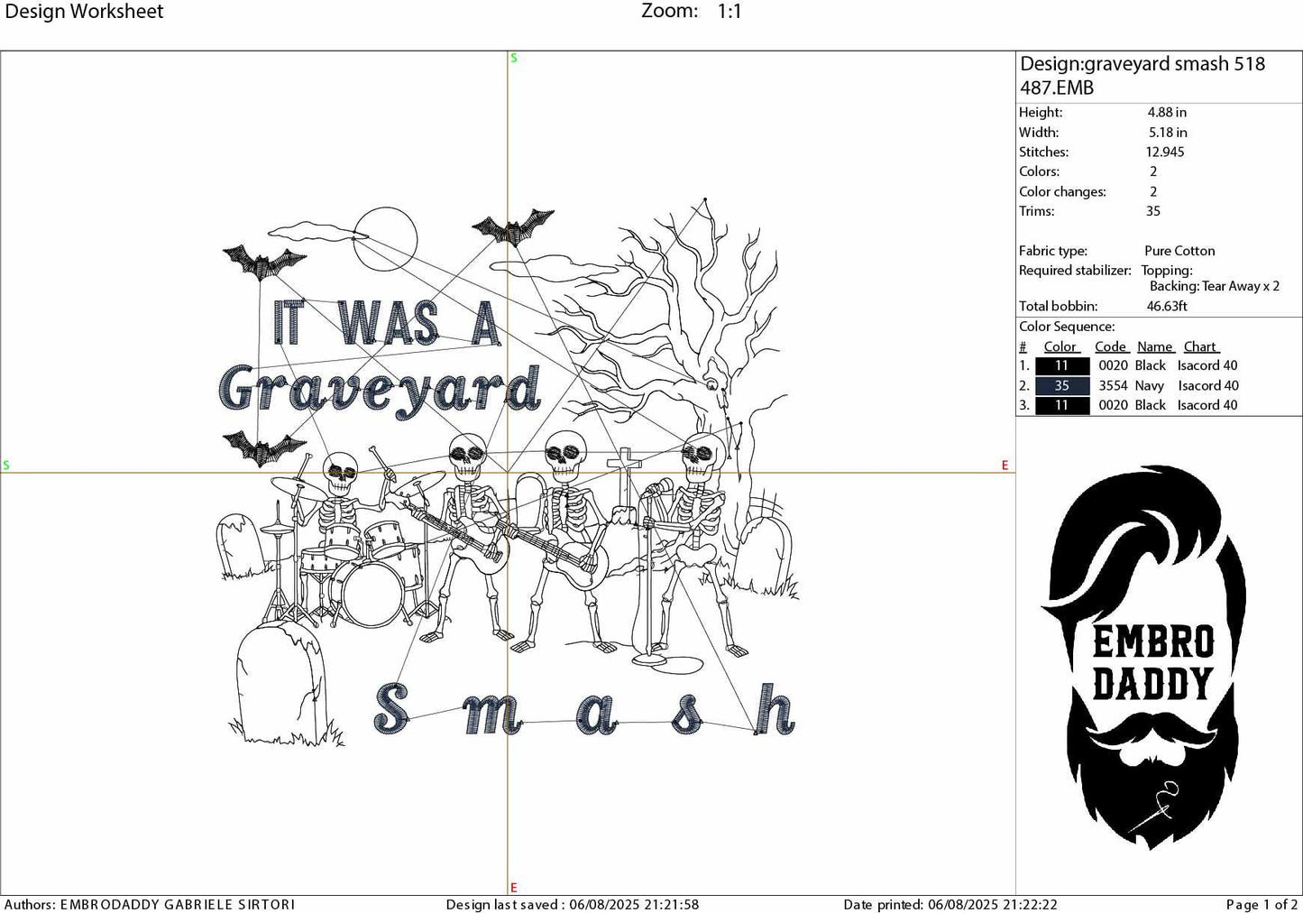 Machine Embroidery files, Graveyard smash, Funny, Spooky, Vintage, Halloween, Skeleton band, Ghost, PES, DST, xxx, hus and more