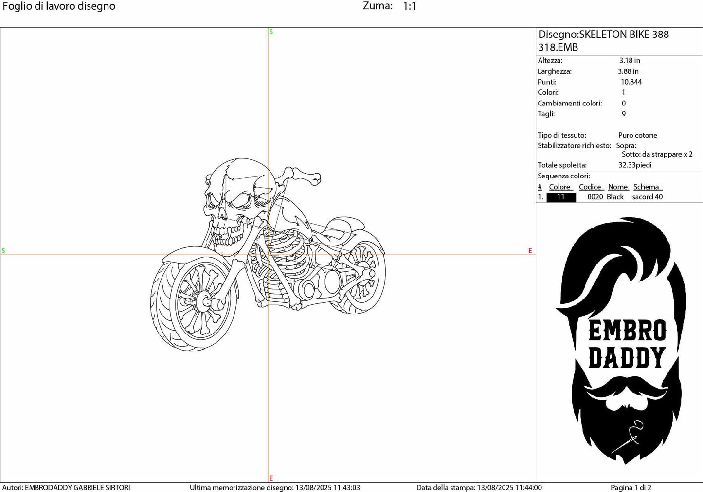 Machine Embroidery files, Skeleton Motorcycle, Skull, Chrome, Motor Repair Shop, Biker, Riding, Bike Rider Chopper, Logo, PES, DST, & more
