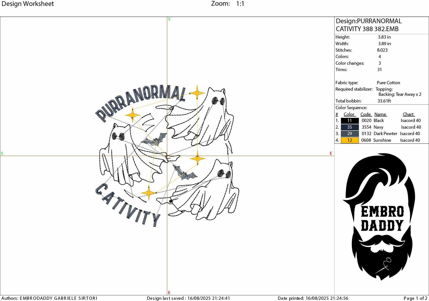 Machine Embroidery, Halloween, Purranormal Cativity, funny Cat, PES, dst, xxx, hus and more