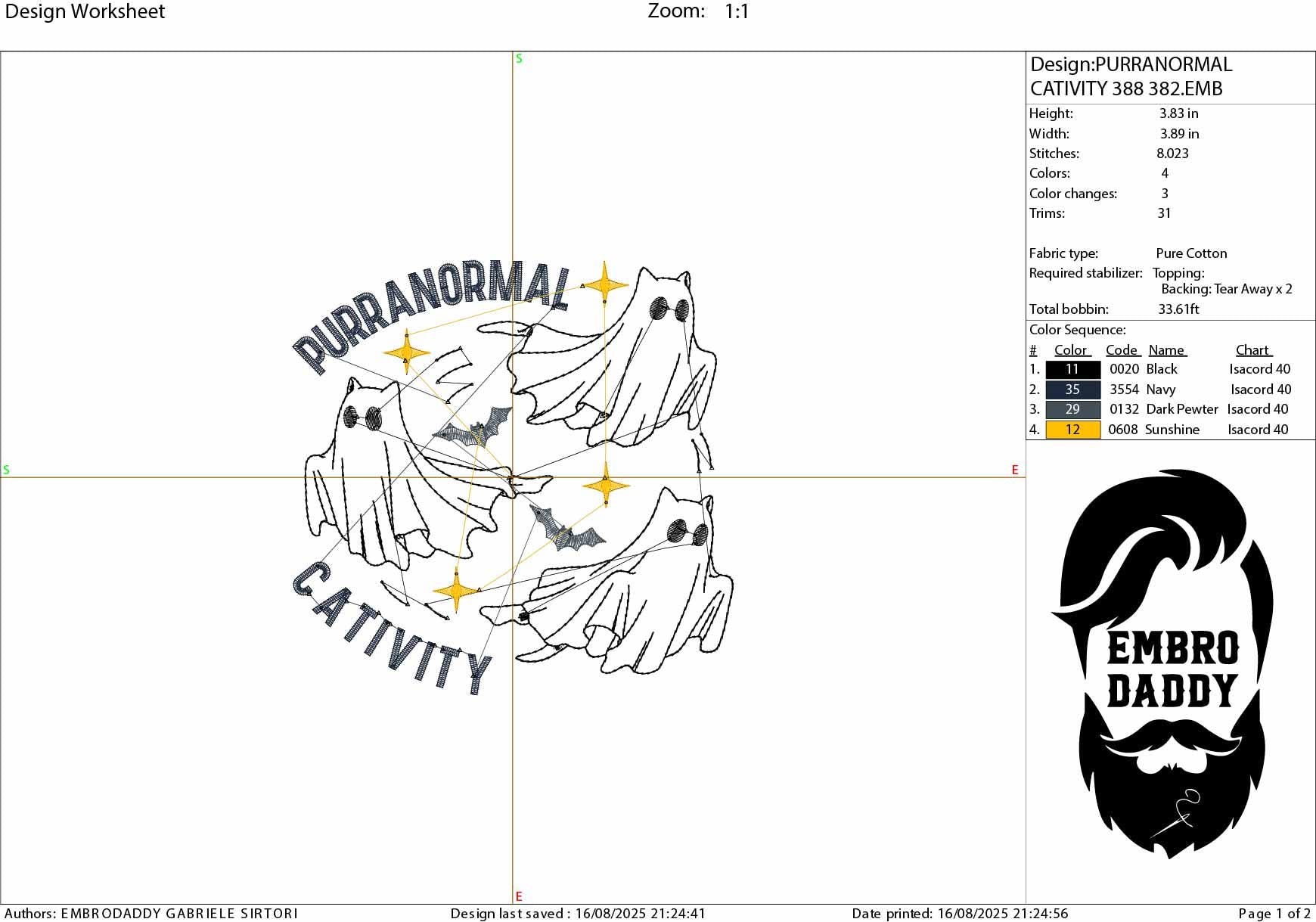 Machine Embroidery, Halloween, Purranormal Cativity, funny Cat, PES, dst, xxx, hus and more