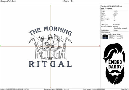 Machine Embroidery files, Halloween, Grim reapers, The Coffee Morning Ritual, PES, xxx, hus & more