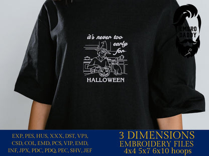 Machine Embroidery, It's never too early for Halloween, Spooky Season, Halloween, Vintage, Retro, Mama, Witch Cat, PES, xxx, hus and more