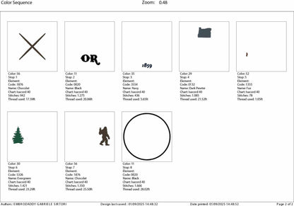 Machine Embroidery files, Oregon, est 1859, DST, PES, xxx hus & more