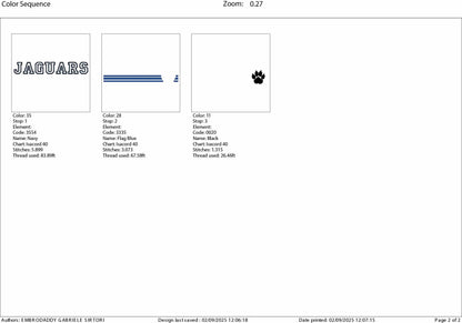 Machine Embroidery files, Jaguars appliqué, sport, PES, xxx, hus & more, fan embroidery files