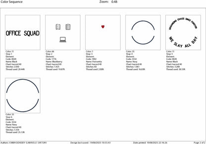 Machine Embroidery files, Office Squad, Teacher, Secretary, Coworker, Admin Squad, School Secretary PES, DST, xxx, hus and more