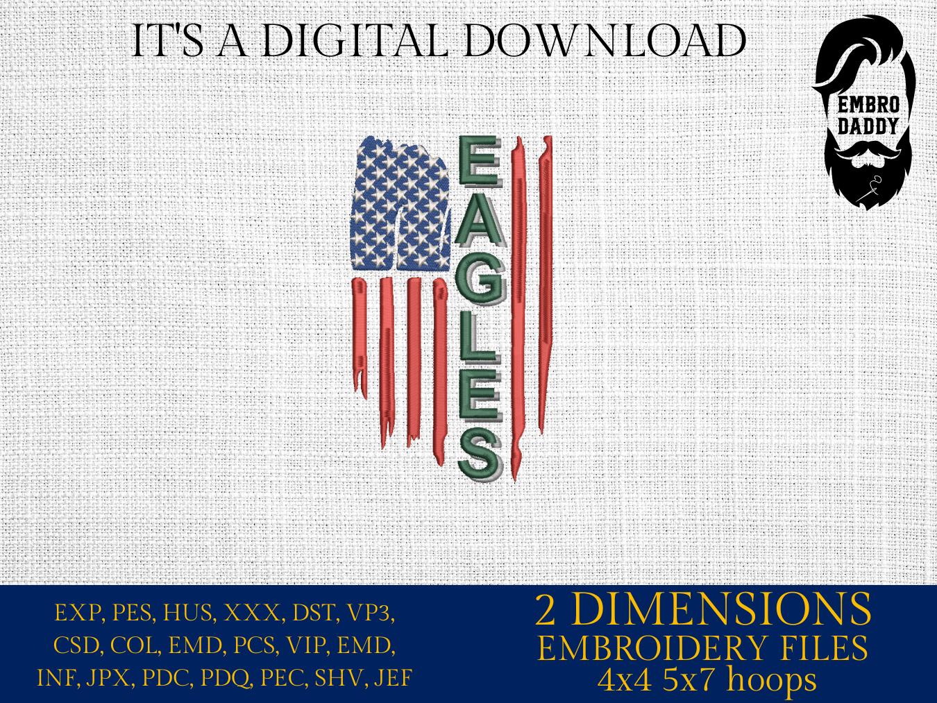 Machine Embroidery files, American Flag, sport team, PES, dst, xxx hus & more