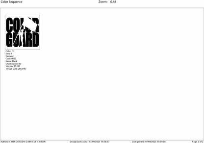 Machine Embroidery files, Color Guard Twirler, Flag for Marching Band/Winter Guard PES, xxx, dst, hus & more