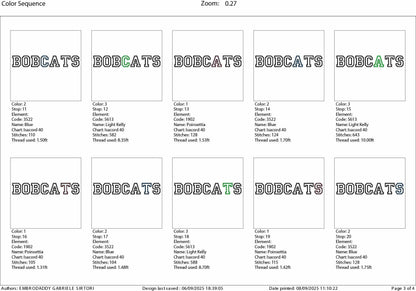 Machine Embroidery files, bobcats appliqué, sport, PES, xxx, hus & more, fan embroidery files