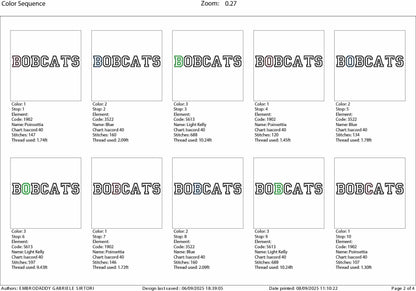 Machine Embroidery files, bobcats appliqué, sport, PES, xxx, hus & more, fan embroidery files