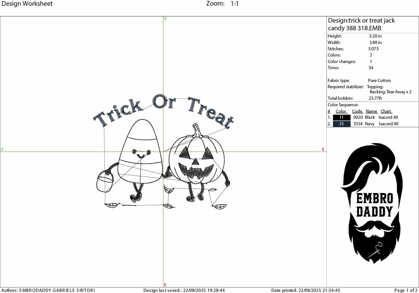 Machine Embroidery files, Halloween, Trick or Treat Candy Corn and Jack O' Lantern, PES, xxx, hus & more