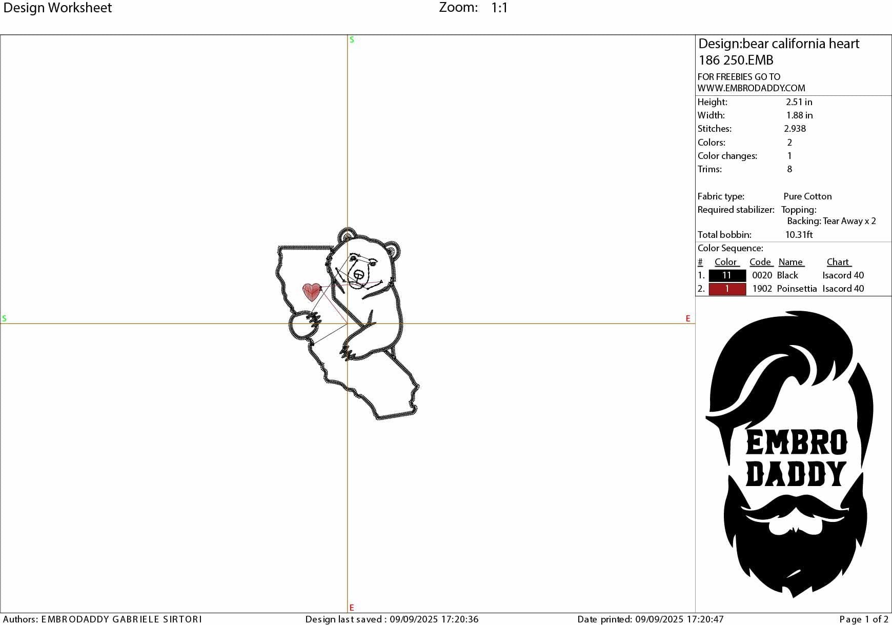 Machine Embroidery files, California, heart, Bear, love, DST, PES, xxx hus & more