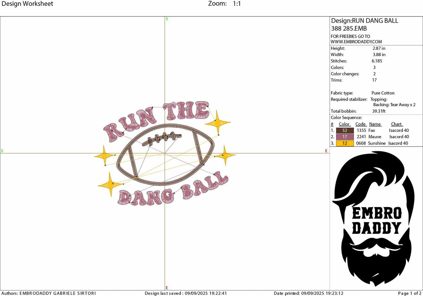 Machine Embroidery files, Funny Football Mom, Run the Dang Ball, PES, dst, xxx, hus & more