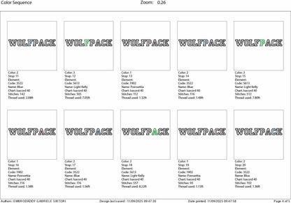 Machine Embroidery files, Wolfpack appliqué, sport, PES, xxx, hus & more, fan embroidery files