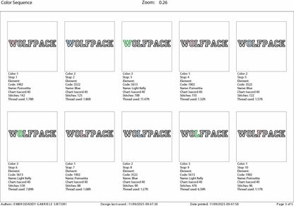 Machine Embroidery files, Wolfpack appliqué, sport, PES, xxx, hus & more, fan embroidery files