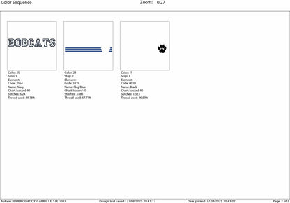 Machine Embroidery files, bobcats appliqué, sport, PES, xxx, hus & more, fan embroidery files