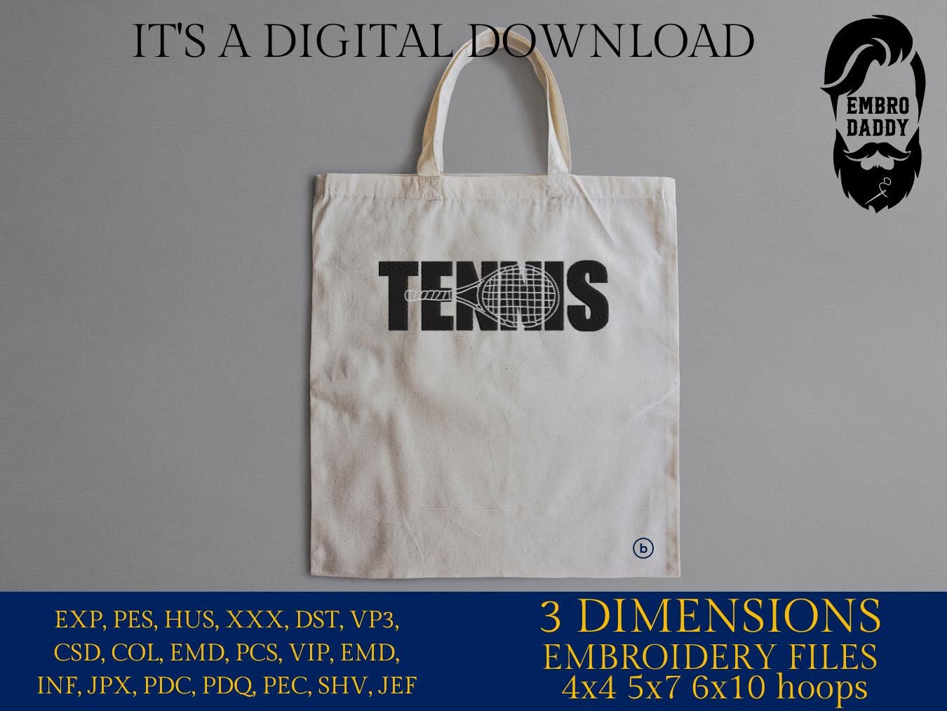 Machine Embroidery files, TENNIS with Tennis Racket Cutout for Players, Teams, Coaches PES, xxx, hus & more, fan embroidery files