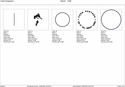 Machine Embroidery files, coon hunting, hunt, raccoon, hound, funny PES, xxx, dst, hus & more