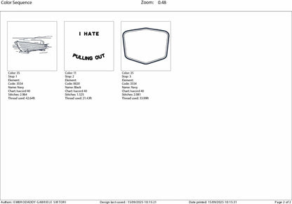 Machine Embroidery files, I Hate Pulling Out, Funny Fishing Boat, Redneck Humor, PES, xxx, hus & more