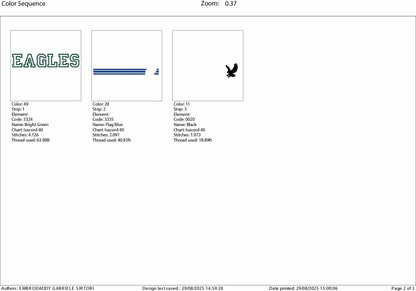 Machine Embroidery files, eagles appliqué, sport, PES, xxx, hus & more, fan embroidery files