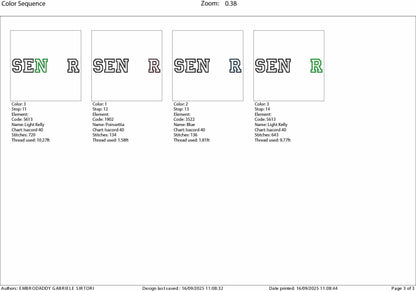 Machine Embroidery files, Senior 2026 applique, PES, DST, xxx, hus & more