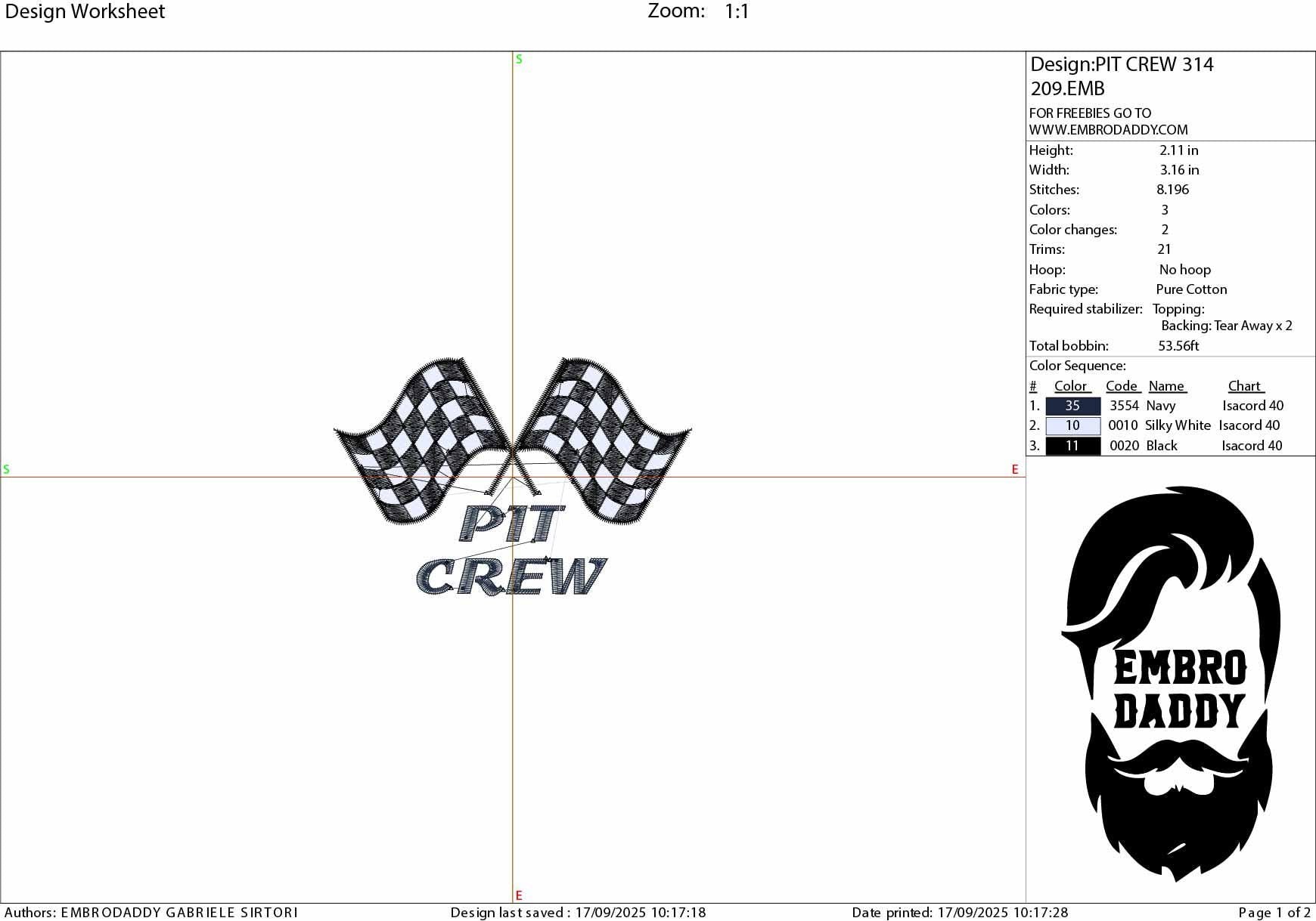 Machine Embroidery files, Car/Automotive, Black Checkered Racing Flags, Track Finish Line, "Pit Crew", PES, DST, xxx, hus & more