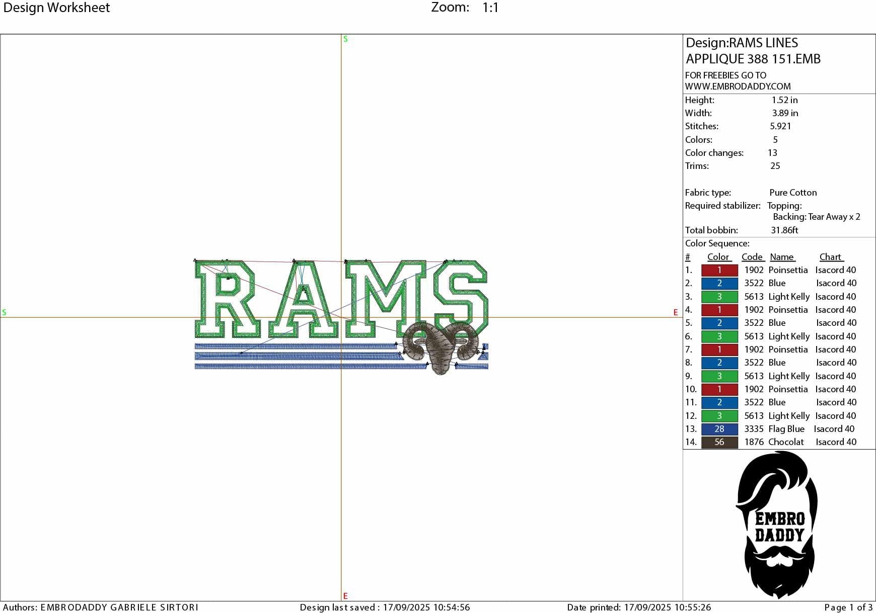Machine Embroidery files, RAMS appliqué, sport, PES, xxx, hus & more, fan embroidery files