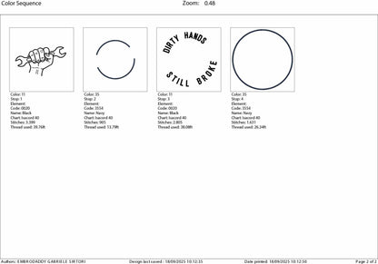 Machine Embroidery files, Dirty Hands, Still Broke, Mechanic, Tradesman, PES, DST, xxx, hus and more