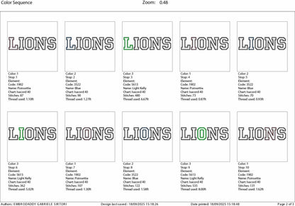 Machine Embroidery files, Lions appliqué, sport, PES, xxx, hus & more, fan embroidery files