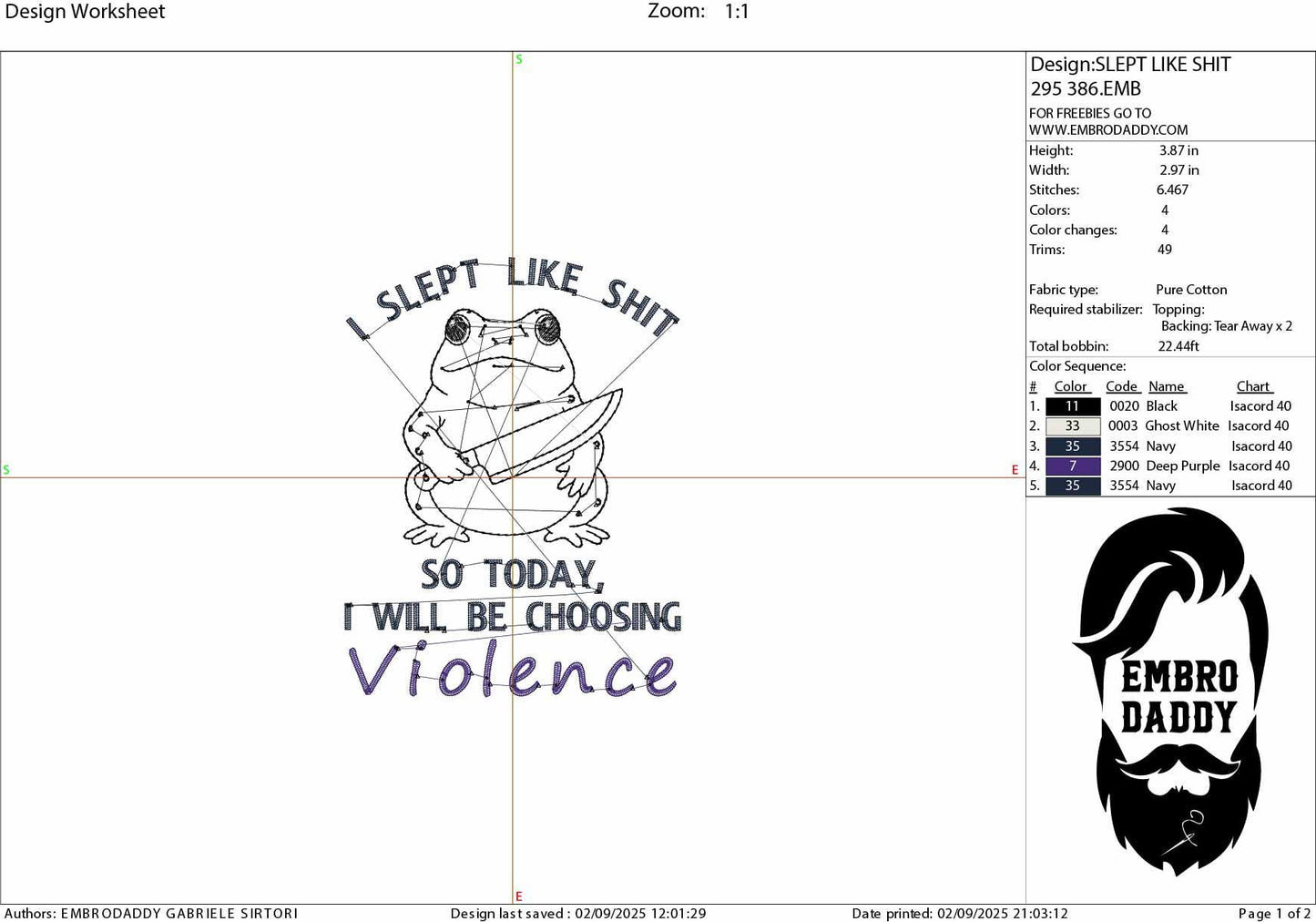 mature, Machine Embroidery files, today I slept like shit, Funny Frog and Toad Digital, Funny Saying PES, DST, xxx, hus & more